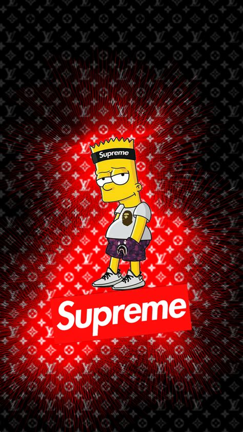 Supreme Louis Vuitton Bart Simpson Wallpaper